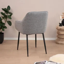 Sohome Eetkamerstoel - Set Van 2 - Otto - Bouclé - Grijs -Puur Woood Winkel 215a5d06c8314371831c4f6e74419334