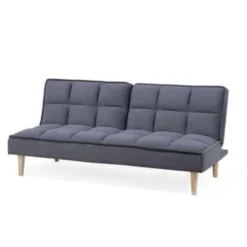 Beliani Driezitsbank - SILJAN Grijs Polyester -Puur Woood Winkel 24eb2e6790b440ed8a0aa37adad8ae16