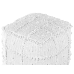 Beliani Poef HARNAI - Wit Katoen -Puur Woood Winkel 2b17e63042c44e17a11c42da66309865