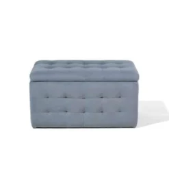 Beliani Ottomaan MICHIGAN - Grijs Fluweel -Puur Woood Winkel 30b58d24508e439c8c02d40684e263d6