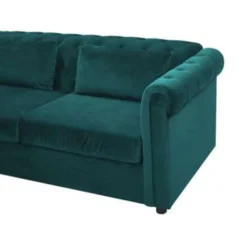 Beliani Driezitsbank - CHESTERFIELD Groen Fluweel -Puur Woood Winkel 315f170b336044debc62e674f4079784
