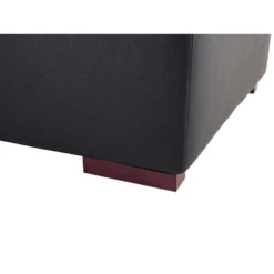 Beliani Ottomaan LUNGO - Zwart Leer -Puur Woood Winkel 3241433d6fb34cd4af4bcfa3e3707f40