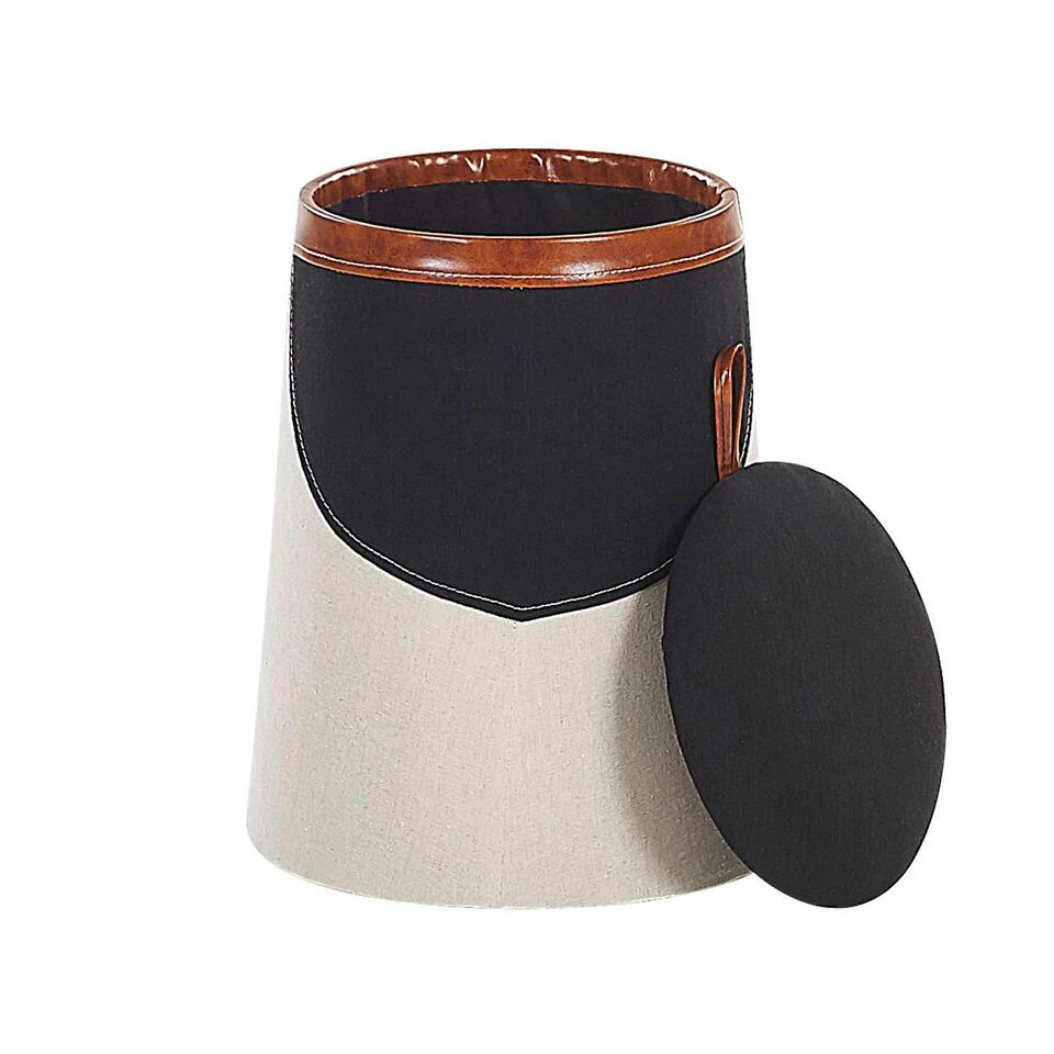 Beliani Poef APACHE - Beige Kunstlinnen 4 Beliani Poef APACHE - Beige Kunstlinnen - Afbeelding 4