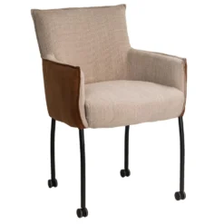 Giga Meubel Eetkamerstoel Met Wielen - Camel/Naturel - Stoel Mady -Puur Woood Winkel 3649a062f4e34bb8885414ced6bd0dca
