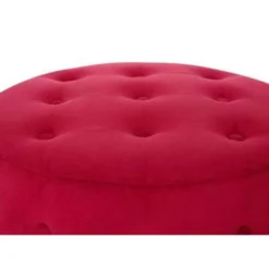 Beliani Poef TAMPA - Rood Fluweel -Puur Woood Winkel 36f22d226fd94536b8da24e28fc37c78