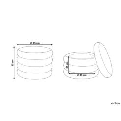 Beliani Poef BREWTON - Grijs Fluweel -Puur Woood Winkel 3932921590dd4d46821992acb4447e58