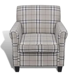 VidaXL Fauteuil Met Kussen Stof Crème -Puur Woood Winkel 3ace091da0b2481fbc771d501692a9bb