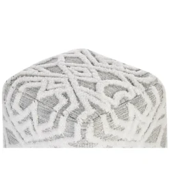 Beliani Poef BHILWARA - Wit Katoen -Puur Woood Winkel 3c9bcff546514eb3882390ebb36f367c