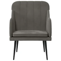 VidaXL Fauteuil 63x76x80 Cm Fluweel Donkergrijs -Puur Woood Winkel 3e1f82483c394ec0850ded60531bbe1a