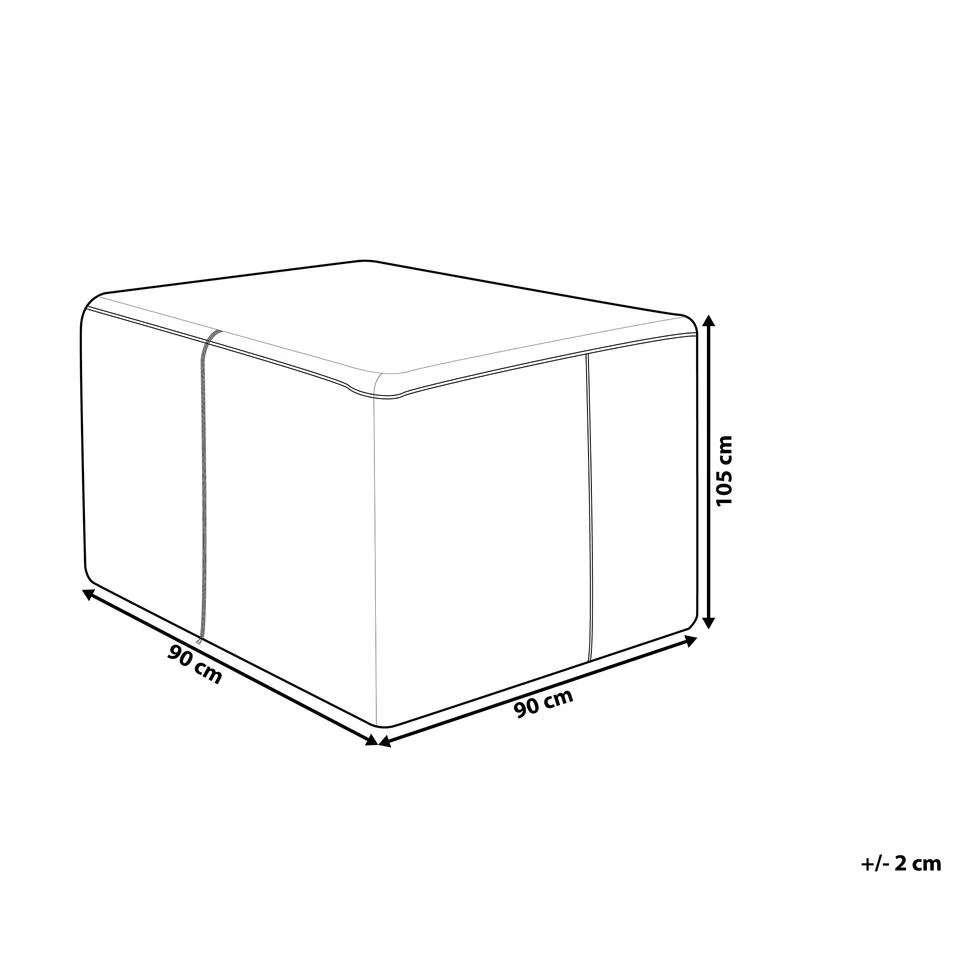 Beliani Meubelhoes CHUVA - Grijs Polyester 2 Beliani Meubelhoes CHUVA - Grijs Polyester - Afbeelding 2