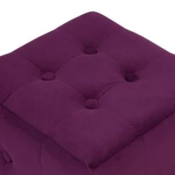 Beliani Poef WISCONSIN - Paars Fluweel -Puur Woood Winkel 40819e3069d34923bdad4d0ab5cb1dcb