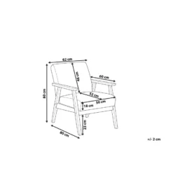 Beliani Fauteuil ASNES - Grijs Polyester -Puur Woood Winkel 422d7ddb2560434693f03c94d33eb94b