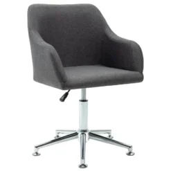 VidaXL Eetkamerstoelen Draaibaar 2 St Stof Donkergrijs -Puur Woood Winkel 4245f9af86c043f9bec0391877b13c00