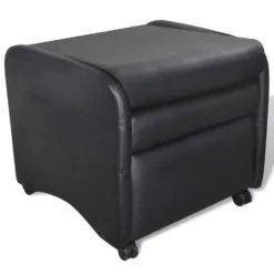 VidaXL Fauteuil Inklapbaar Kunstleer Zwart -Puur Woood Winkel 42c7faf915294f57859590691c378714