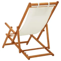 VidaXL Strandstoel Inklapbaar Massief Eucalyptushout En Stof Crème -Puur Woood Winkel 453ab6aafaca4c6eb483059a8035bd39
