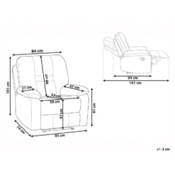 Beliani Fauteuil BERGEN - Grijs Polyester -Puur Woood Winkel 4643cd76610c48b1a88c98ffd1826480