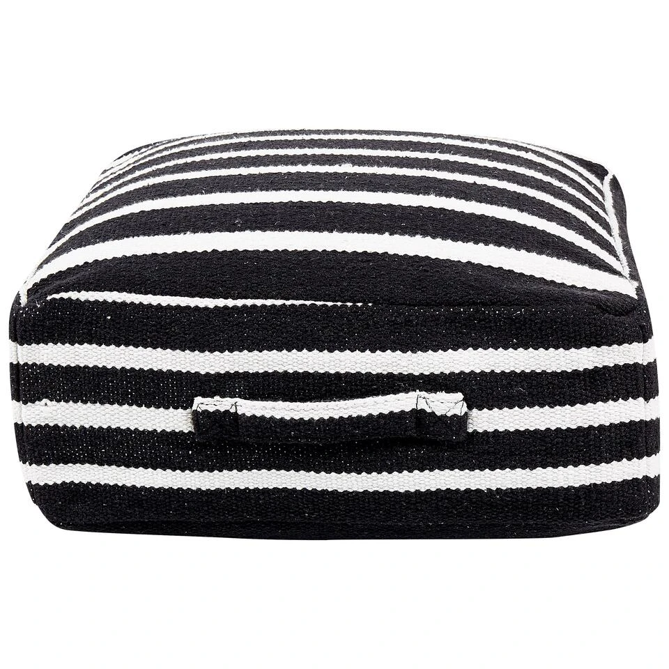 Beliani Poef SETTAT - Zwart Katoen 4 Beliani Poef SETTAT - Zwart Katoen - Afbeelding 4