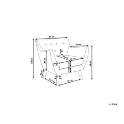 Beliani Fauteuil DRAMMEN - Grijs Polyester -Puur Woood Winkel 4859a296df1c40e1b0ca878523e301a9