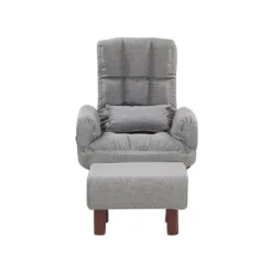 Beliani Fauteuil OLAND - Grijs Polyester -Puur Woood Winkel 4868e6cd8b6b40cb827fd7fb7a8ca64e