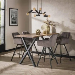 Hoyz - Barstoel Raster - Draaibaar - Antraciet - 2 Stuks -Puur Woood Winkel 493f96bc7e86472297909423b429e11a