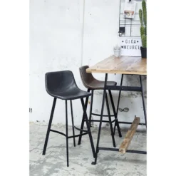 Giga Meubel Barkruk Zwart - Zithoogte 73cm - Metaal & PU Leer - Barkruk Hugo -Puur Woood Winkel 4c88017c37df401e90ebb03f4b305c7d