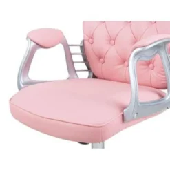 Beliani Bureaustoel PRINCESS - Roze Kunstleer -Puur Woood Winkel 4d0563445e0148c38f7dc44dcb0cf6da