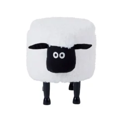 Beliani Dierenhocker SHEEP - Wit Polyester -Puur Woood Winkel 4ea655a33fde43aa8adf3d50ad269bec