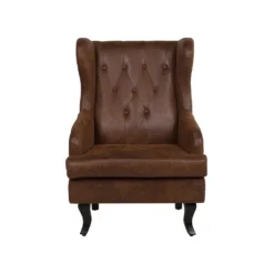 Beliani Fauteuil ALTA - Bruin Kunstleer -Puur Woood Winkel 51e74de314204464ac8ca5ab636d4ca7
