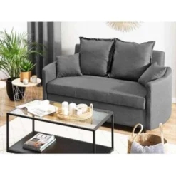 Beliani Slaapbank - HOVIN Grijs Polyester -Puur Woood Winkel 52a785adaf17417e82c0cb0f2cbe9410