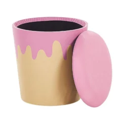 Beliani Poef MOUSEE - Beige Fluweel -Puur Woood Winkel 53c244b6631843799c5a391ad5ebaa03