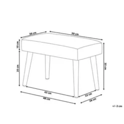 Beliani Hocker TAKOMA - Grijs Fluweel -Puur Woood Winkel 57bfd5e4d6d445d0845005460275f7cf