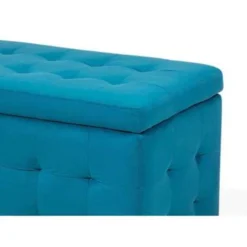 Beliani Ottomaan MICHIGAN - Blauw Fluweel -Puur Woood Winkel 57f9cd50dfb441039950930e83ba48de