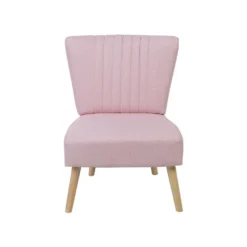 Beliani Fauteuil VAASA - Roze Polyester -Puur Woood Winkel 58e27780ae1e4b209e322dfbc49d6194