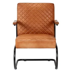 VidaXL Fauteuil Echt Leer Lichtbruin -Puur Woood Winkel 597197f6fed6417cae23f18e3767eea0