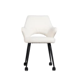 Giga Meubel Eetkamerstoel Bouclé - Wit - Stoel Jasmine -Puur Woood Winkel 5ae5bc79ce9f41959fe2525fe46634fb