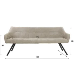 Hoyz - Eetkamerbank Plooi 180cm - Boucle - Zandkleur -Puur Woood Winkel 5db2a180e6254a529fdab2ad823a3491