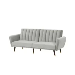 Beliani Slaapbank - VIMMERBY Grijs Fluweel -Puur Woood Winkel 5f788582410540598f60ec368a06a43b