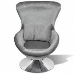 VidaXL Fauteuil Eivormig Zilver -Puur Woood Winkel 5ff2e3c581fc4de1a5f09c8048678707