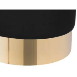 Beliani Poef SOPHIA - Zwart Fluweel -Puur Woood Winkel 60cfc32756644711843e808261bb943f