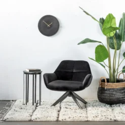 Giga Meubel Velvet Fauteuil Zwart - 78x75x78cm - Metaal - Shannon -Puur Woood Winkel 62de13d5a1de4459b1175087b68a8ab5