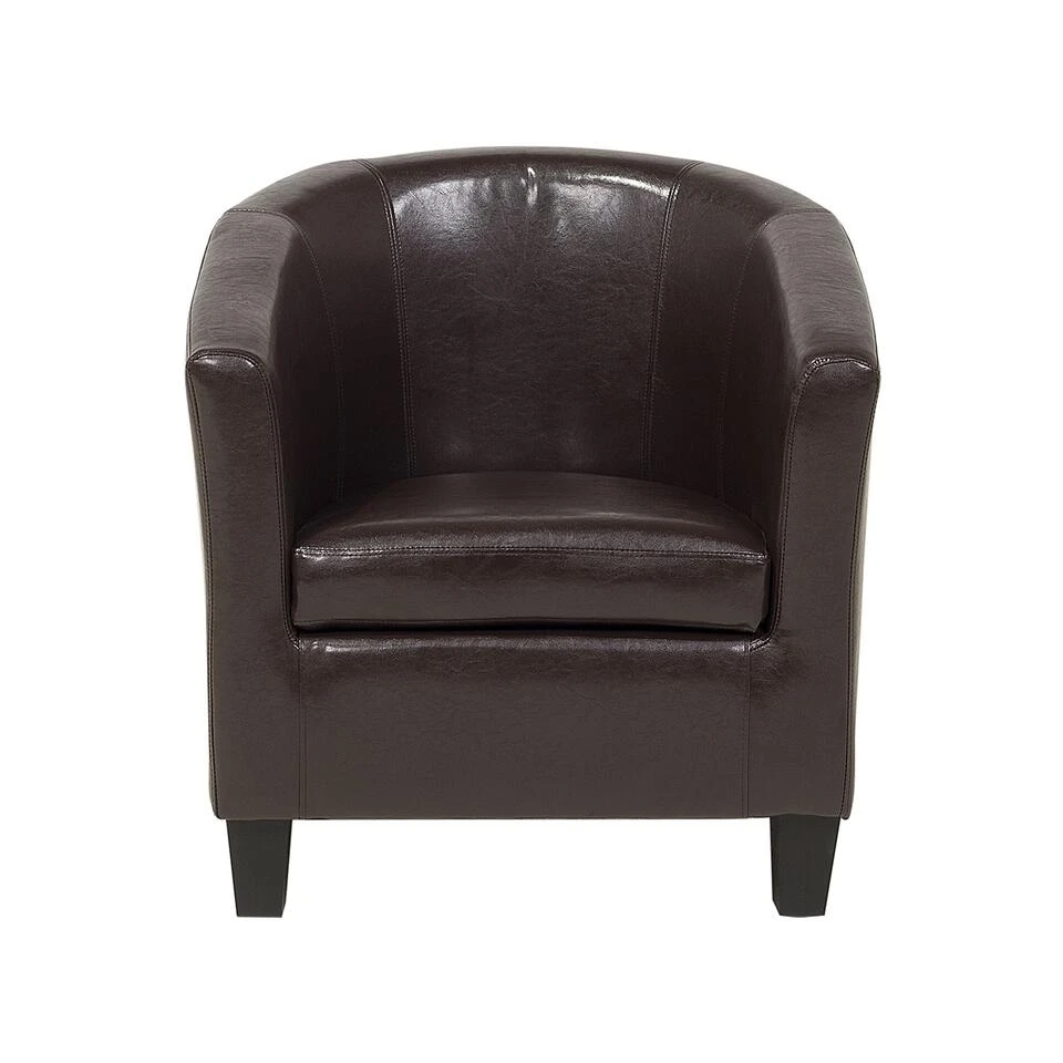 Beliani Fauteuil BORWICK - Bruin Kunstleer 4 Beliani Fauteuil BORWICK - Bruin Kunstleer - Afbeelding 4
