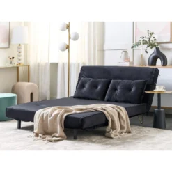 Beliani Tweezitsbank - VESTFOLD Zwart Fluweel -Puur Woood Winkel 65ab671e94df4d50bbf48151a88db82f