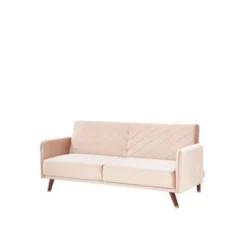 Beliani Driezitsbank - SENJA Beige Fluweel -Puur Woood Winkel 66864afb7aae4861b5a0c0a1c4e9d548