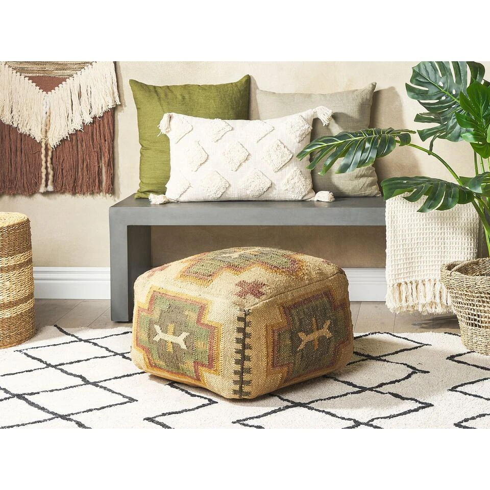 Beliani Poef PULICAT - Beige Jute 2 Beliani Poef PULICAT - Beige Jute - Afbeelding 2