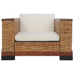 VidaXL Fauteuil Met Kussens Natuurlijk Rattan Bruin -Puur Woood Winkel 6ab9002f7ebb42a99d9e772b59cb2820