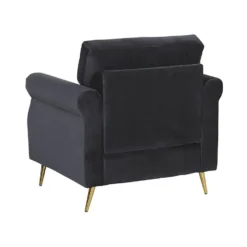 Beliani Fauteuil VIETAS - Zwart Fluweel -Puur Woood Winkel 6c5e5b8ed8fd4c2a9178ae6b8387f178