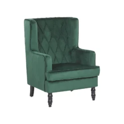 Beliani Fauteuil SANDSET - Groen Fluweel -Puur Woood Winkel 6d56f0dcfe8445749f83783f7db07806