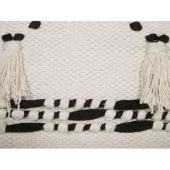 Beliani Hocker THONDI - Beige Katoen -Puur Woood Winkel 6d5e7166897848af8881f5d9a12b5778