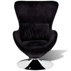 VidaXL Fauteuil Eivormig Zwart -Puur Woood Winkel 70f7559bbec84f09b68fa117f8c8940f