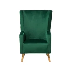 Beliani Oorfauteuil ONEIDA - Groen Fluweel -Puur Woood Winkel 740abbb2633a40859a93a1fb91b17b53